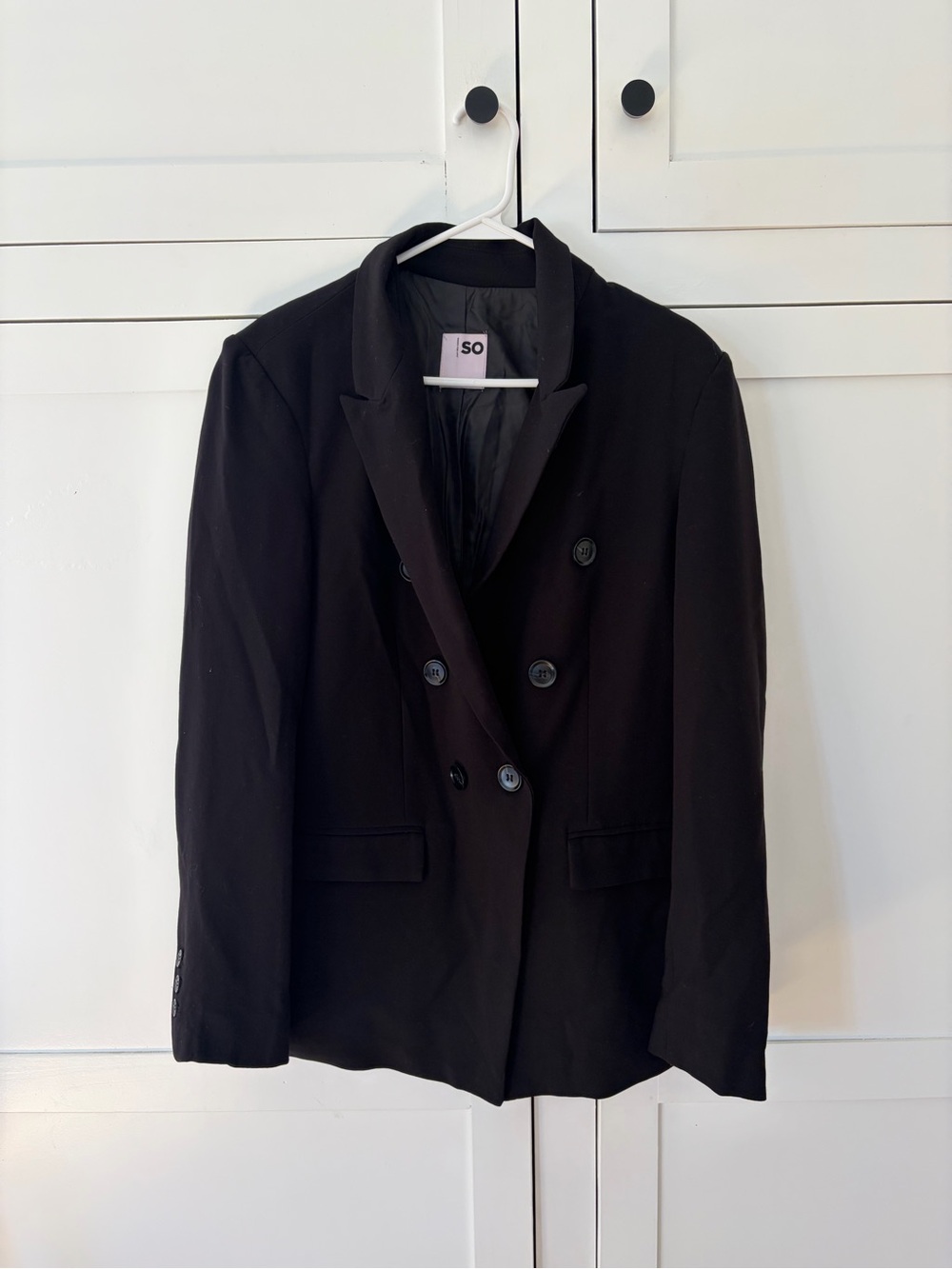 So Classic Black Double Breasted Blazer Size Large